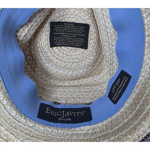 Eric Javits Womens Squishee Straw Packable Fedora Hat UPF 50+ - Picture 4 of 4